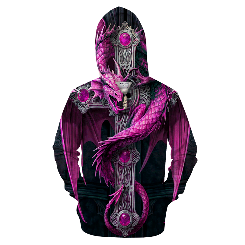 3D All Over Print Pink Dragon Shirt