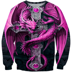 3D All Over Print Pink Dragon Shirt