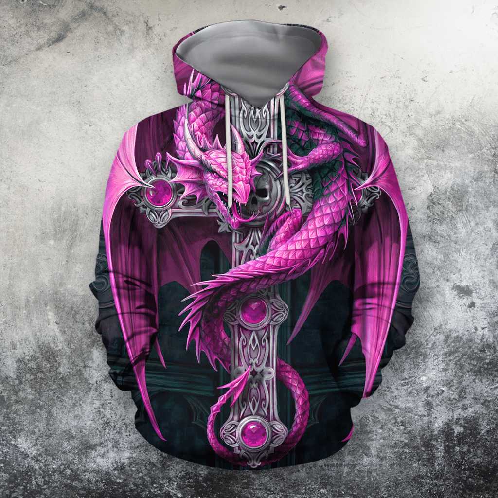 3D All Over Print Pink Dragon Shirt