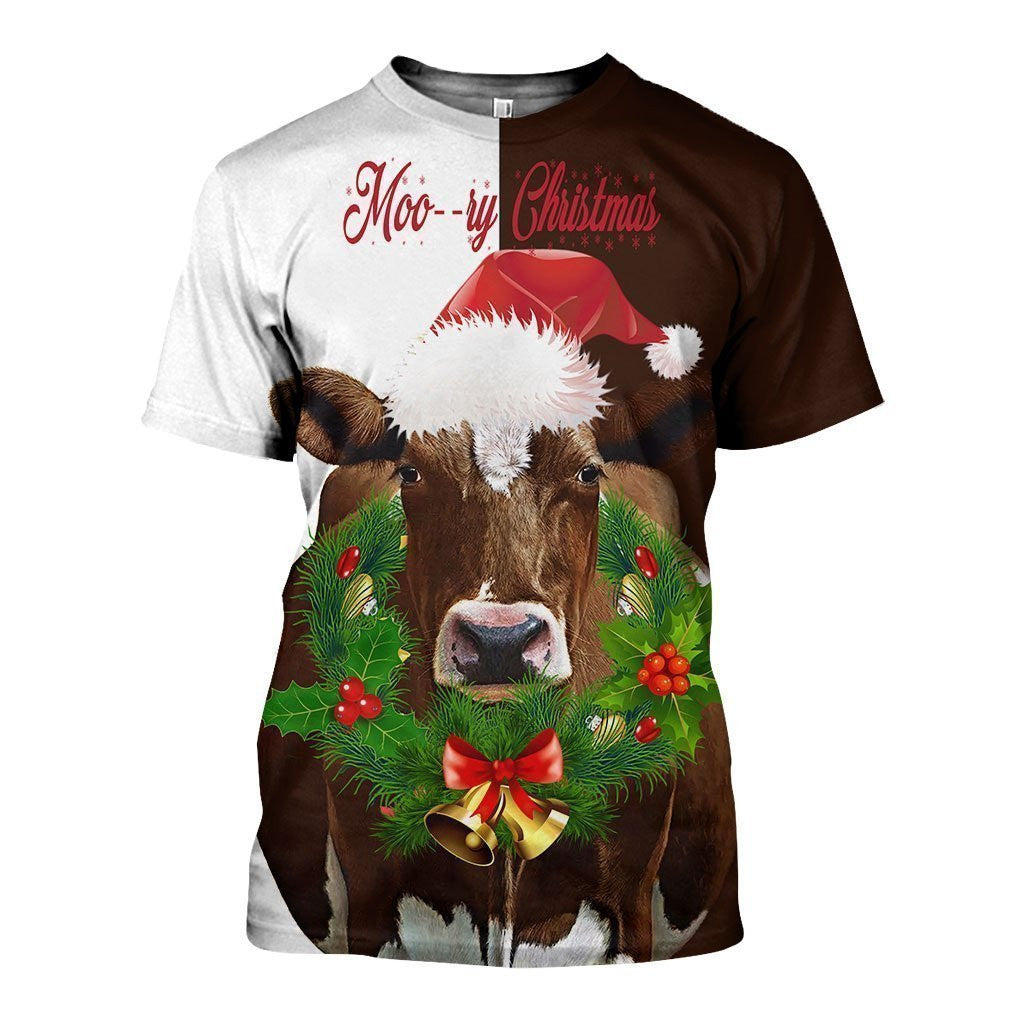 3D All Over Printed Dairy Cow Christmas art Shirts - Amaze Style�?�