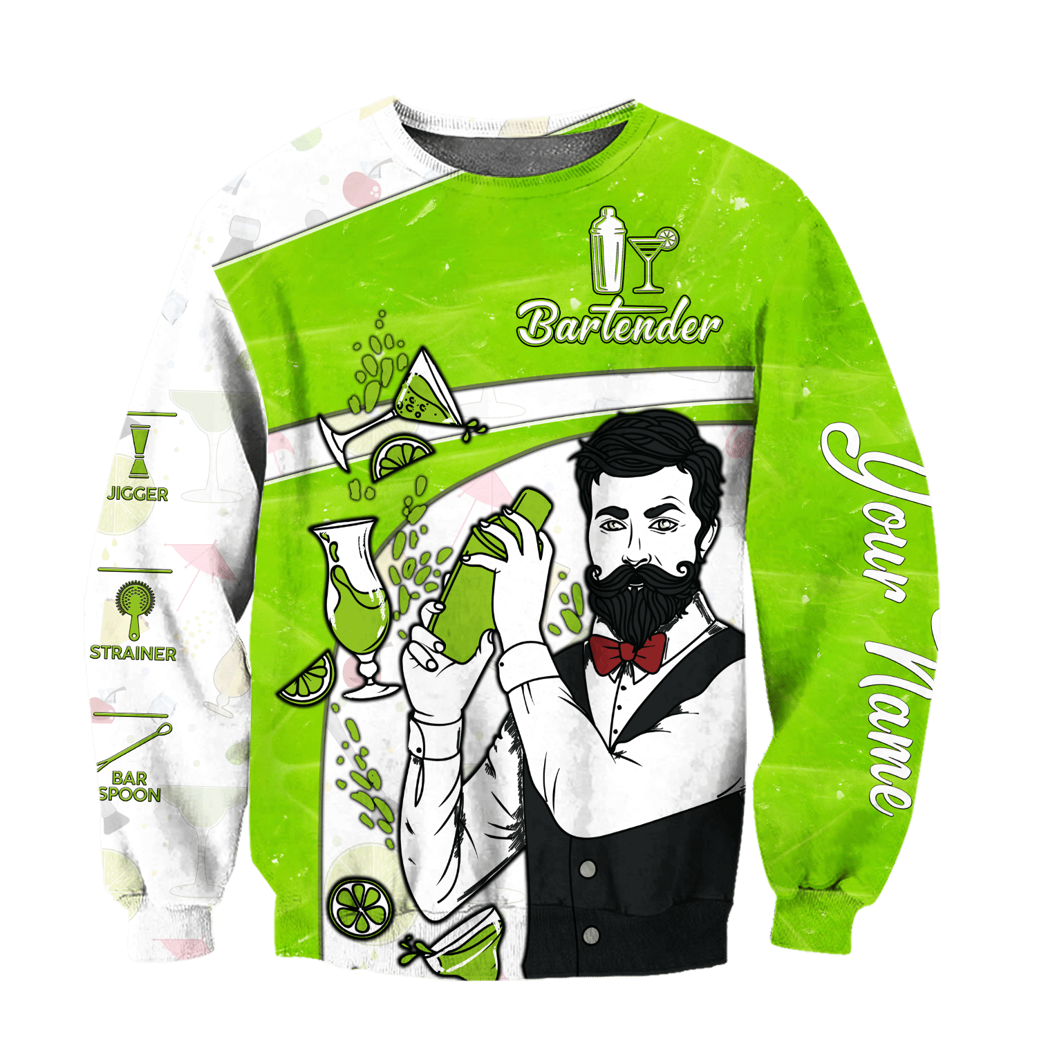 3D All Over Printed Bartender For Men Hoodie