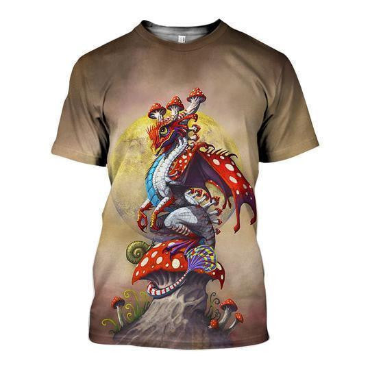 3D ALL OVER PRINTED MUSHROOM DRAGON SHIRTS - Amaze Style�?�