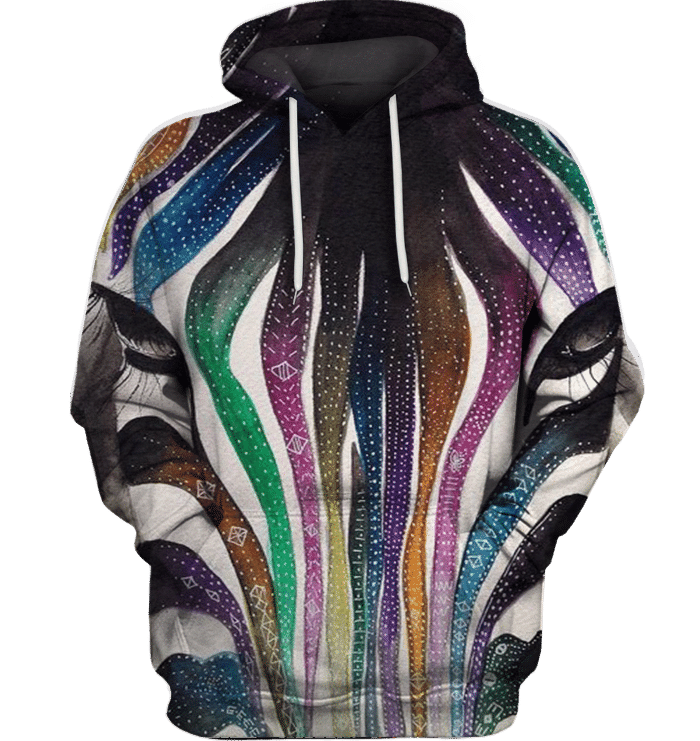 3D All Over Print Colourful Zebra Shirt