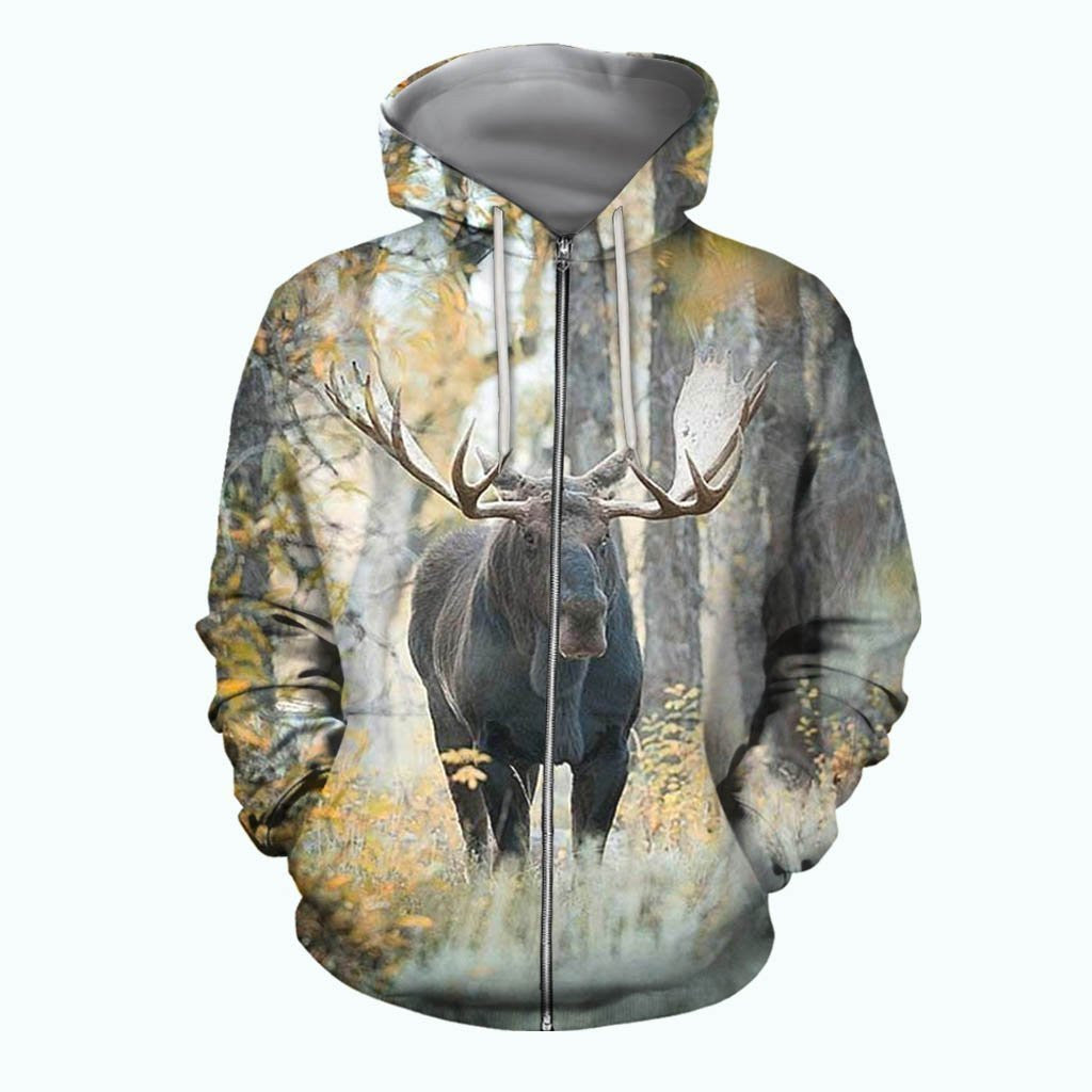 3D All Over Printed Moose Hunting Art Shirts