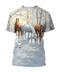 3D All Over Printed Winter Horses Shirts - Amaze Style�?�