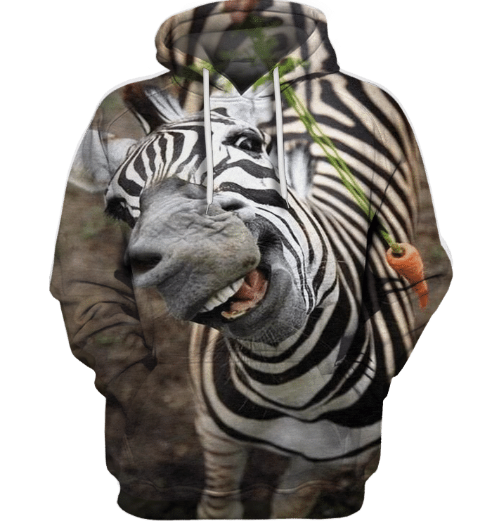 3D All Over Print Funny Zebra Face Shirt