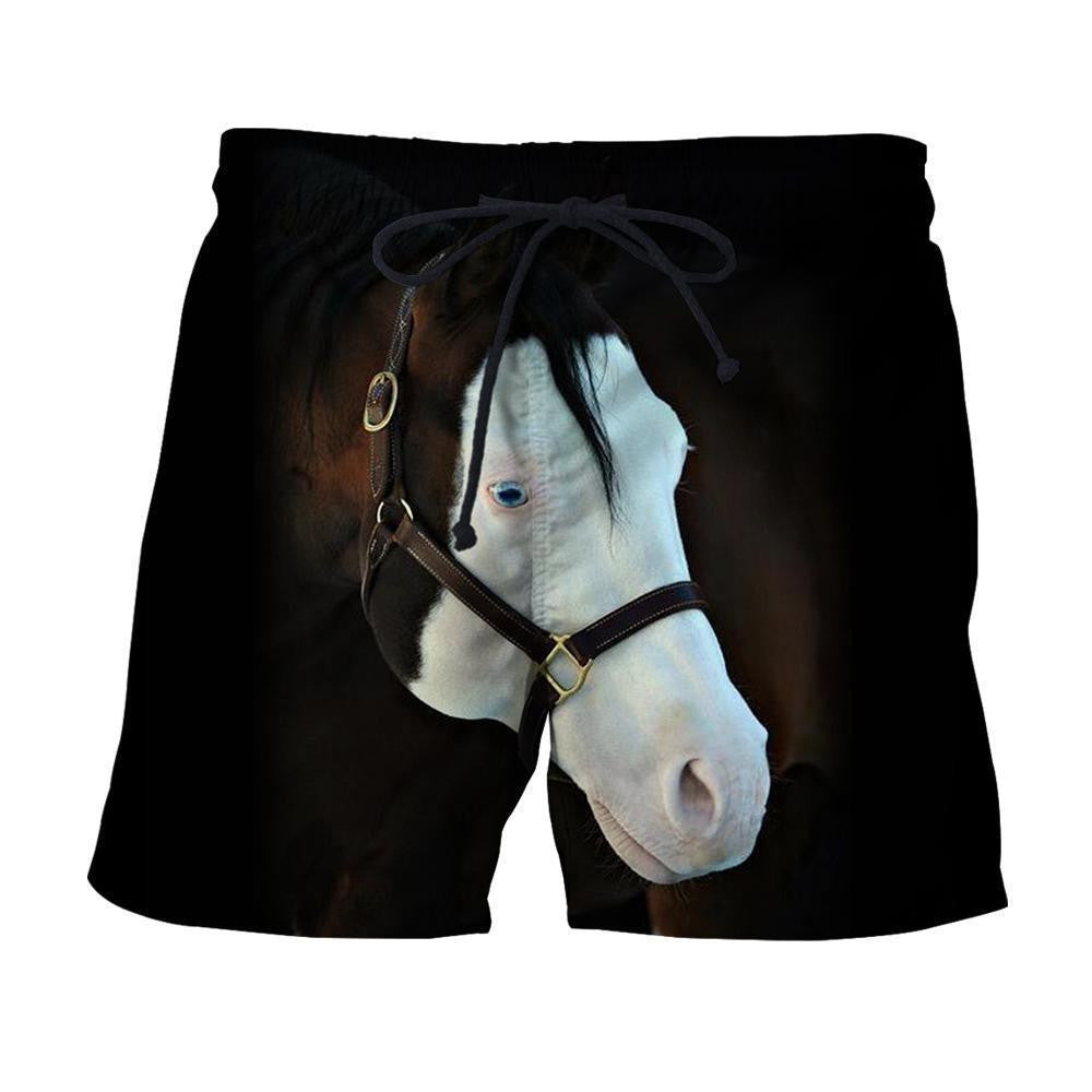 3D All Over Printed White Face Horse Shirts And Shorts