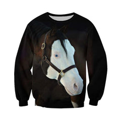 3D All Over Printed White Face Horse Shirts And Shorts