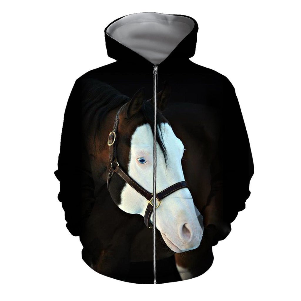 3D All Over Printed White Face Horse Shirts And Shorts