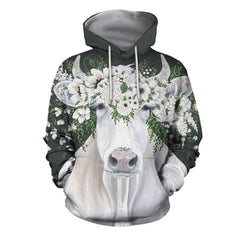 3D All Over Printed Dairy Cattle Beautiful Art Shirts And Shorts