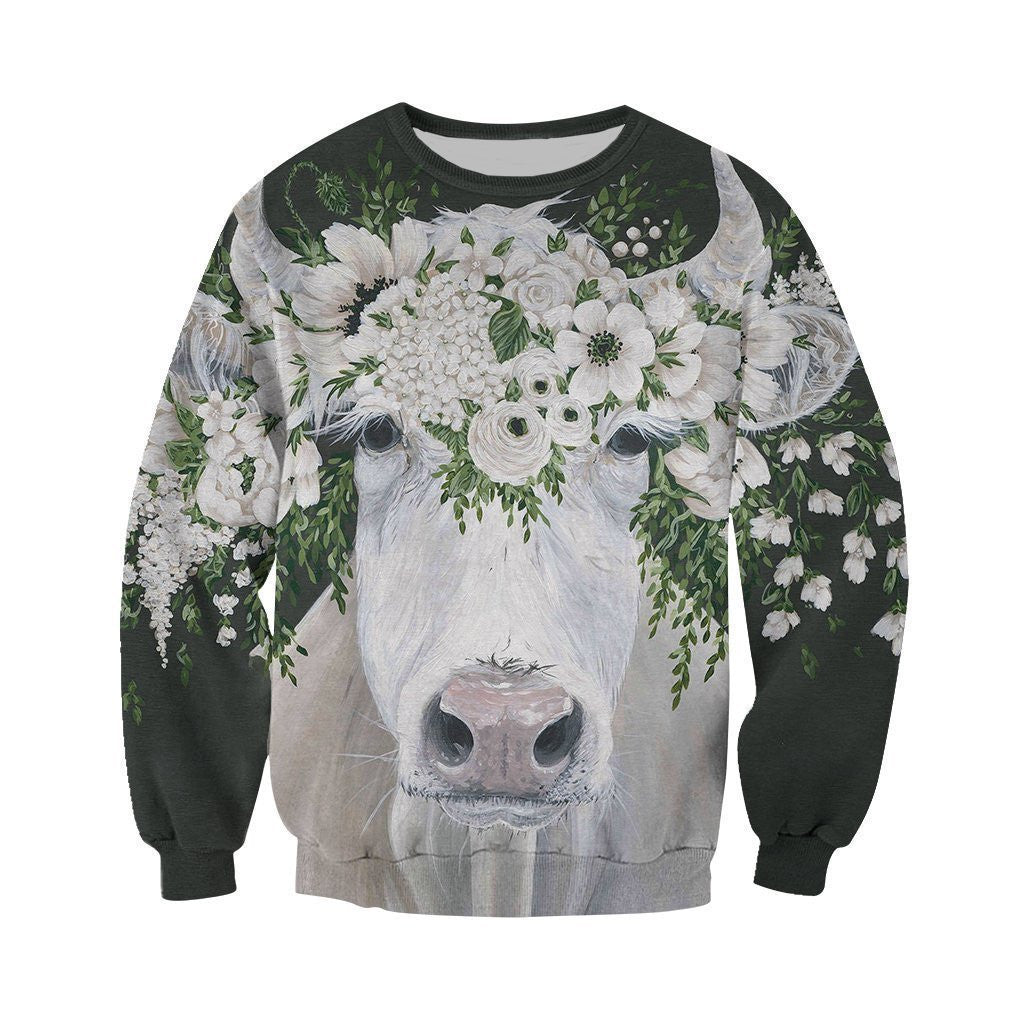 3D All Over Printed Dairy Cattle Beautiful Art Shirts And Shorts