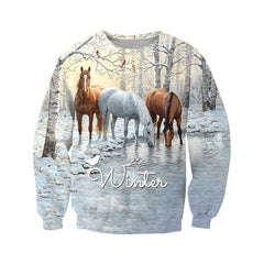 3D All Over Printed Winter Horses Shirts