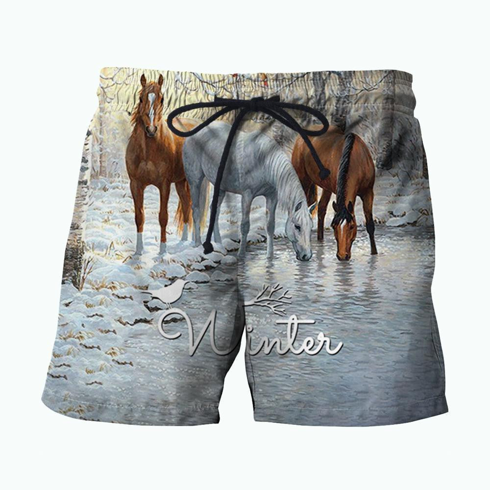 3D All Over Printed Winter Horses Shirts