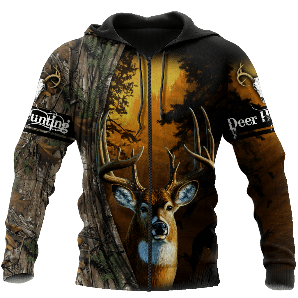 Unique Hunting Deer And Drinking Beer 3D All Over Print Hoodie