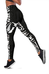 Aotearoa Maori with Map and Silver Fern Leggings - Front Half Style HC0908 - Amaze Style�?�-Apparel