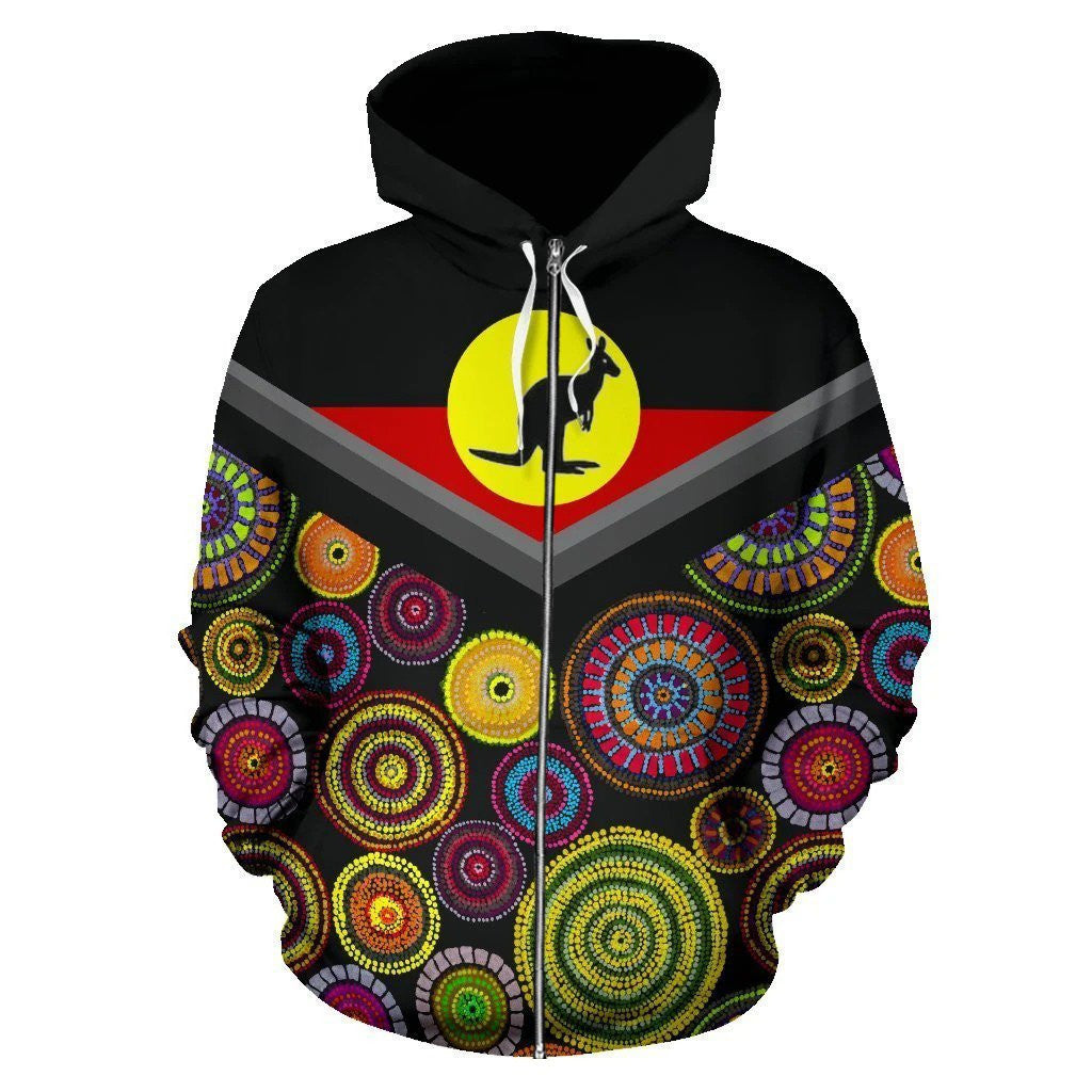 Australia Koori Kangaroo Aboriginal Flag All Over Print Hoodies