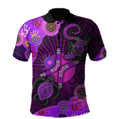 Aboriginal Naidoc Week 2021 Purple Turtle Lizard Sun Polo - Amaze Style�?�