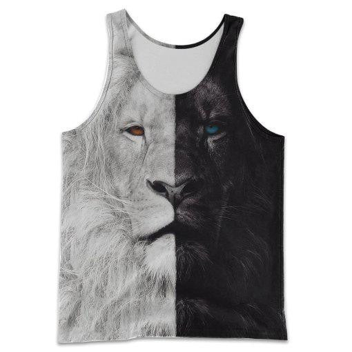 Beautiful Black White Lion 3D All Over Printed Shirts For Men And Women