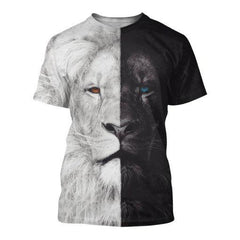 Beautiful Black White Lion 3D All Over Printed Shirts For Men And Women