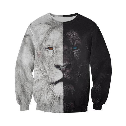 Beautiful Black White Lion 3D All Over Printed Shirts For Men And Women