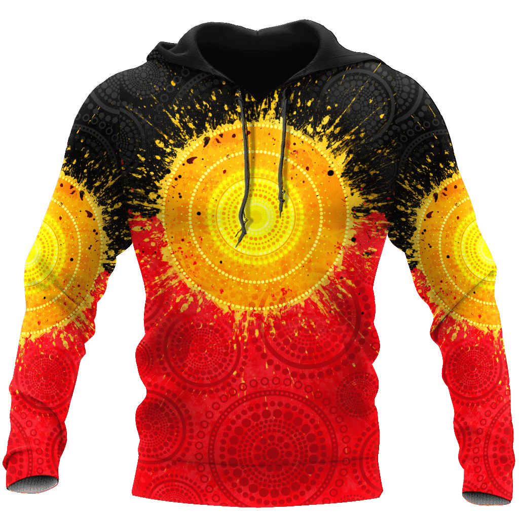 Aboriginal Flag Indigenous Sun Painting Art 3D Design Polo Shirts