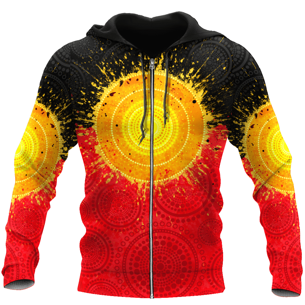 Aboriginal Flag Indigenous Sun Painting Art 3D design Polo shirts - Amaze Style�?�