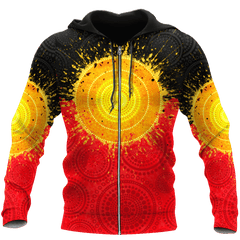 Aboriginal Flag Indigenous Sun Painting Art 3D design Polo shirts - Amaze Style�?�