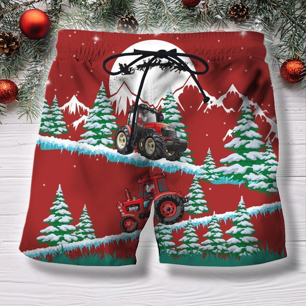 3D All Over Print Christmas Tractor Hoodie