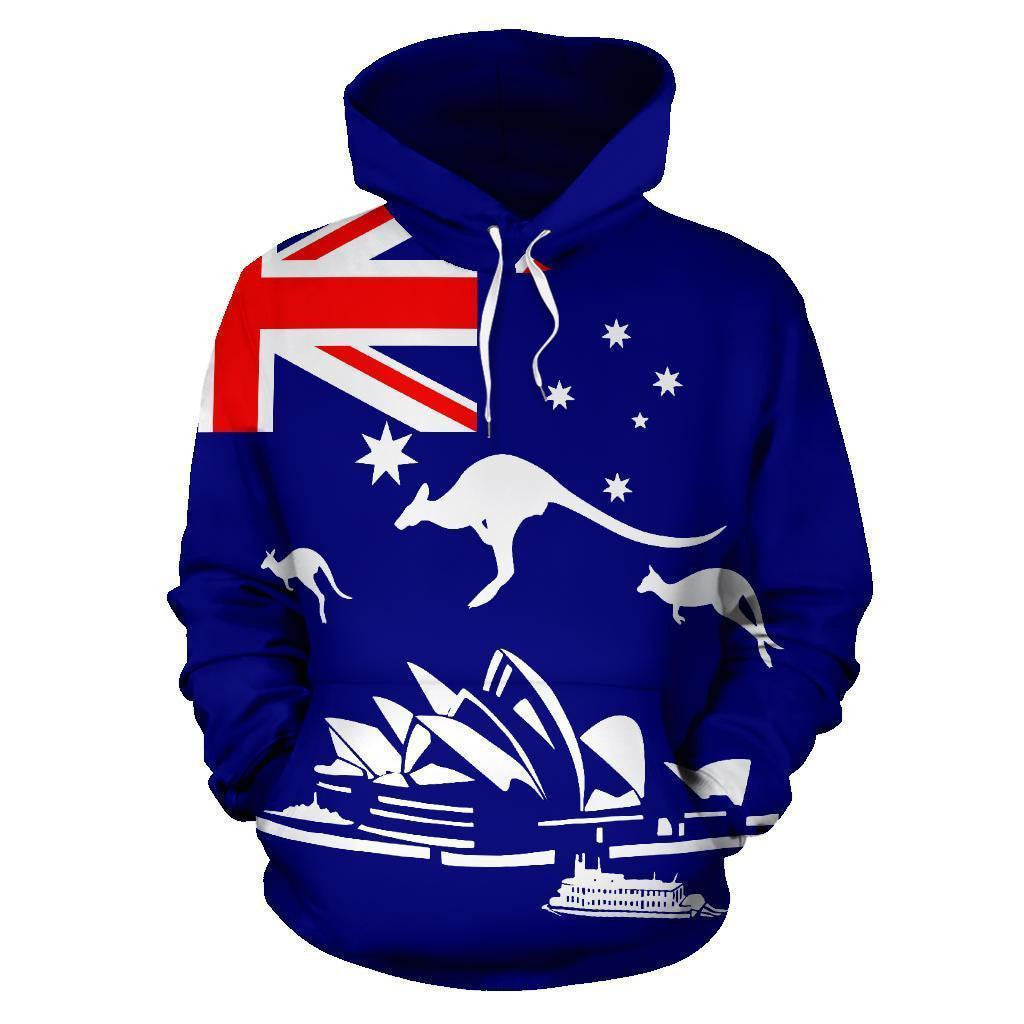 Australia Hoodie Flag Kangaroo And Sydney Opera - Amaze Style�?�-Apparel