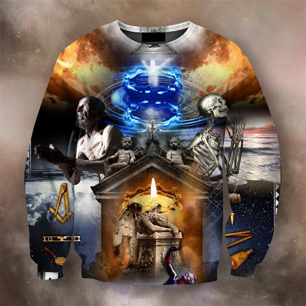 3D All Over Print Third Degree Masonic Tracing Board Hoodie