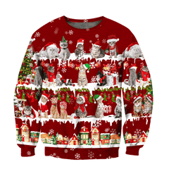 All Cat Breeds Christmas Unisex 3D All Over Printed Shirts