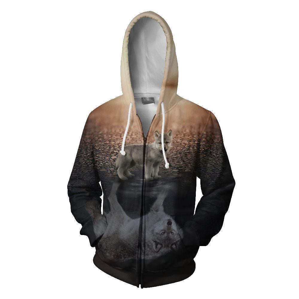 3D All Over Print Cute Wolf  Hoodie