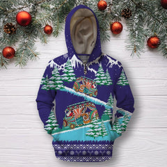 3D All Over Print Christmas Bus Hoodie