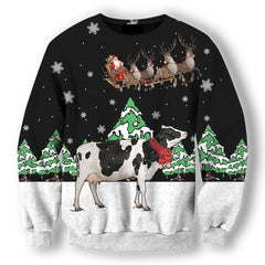 Dairy Cow For Christmas Clothes hoodie