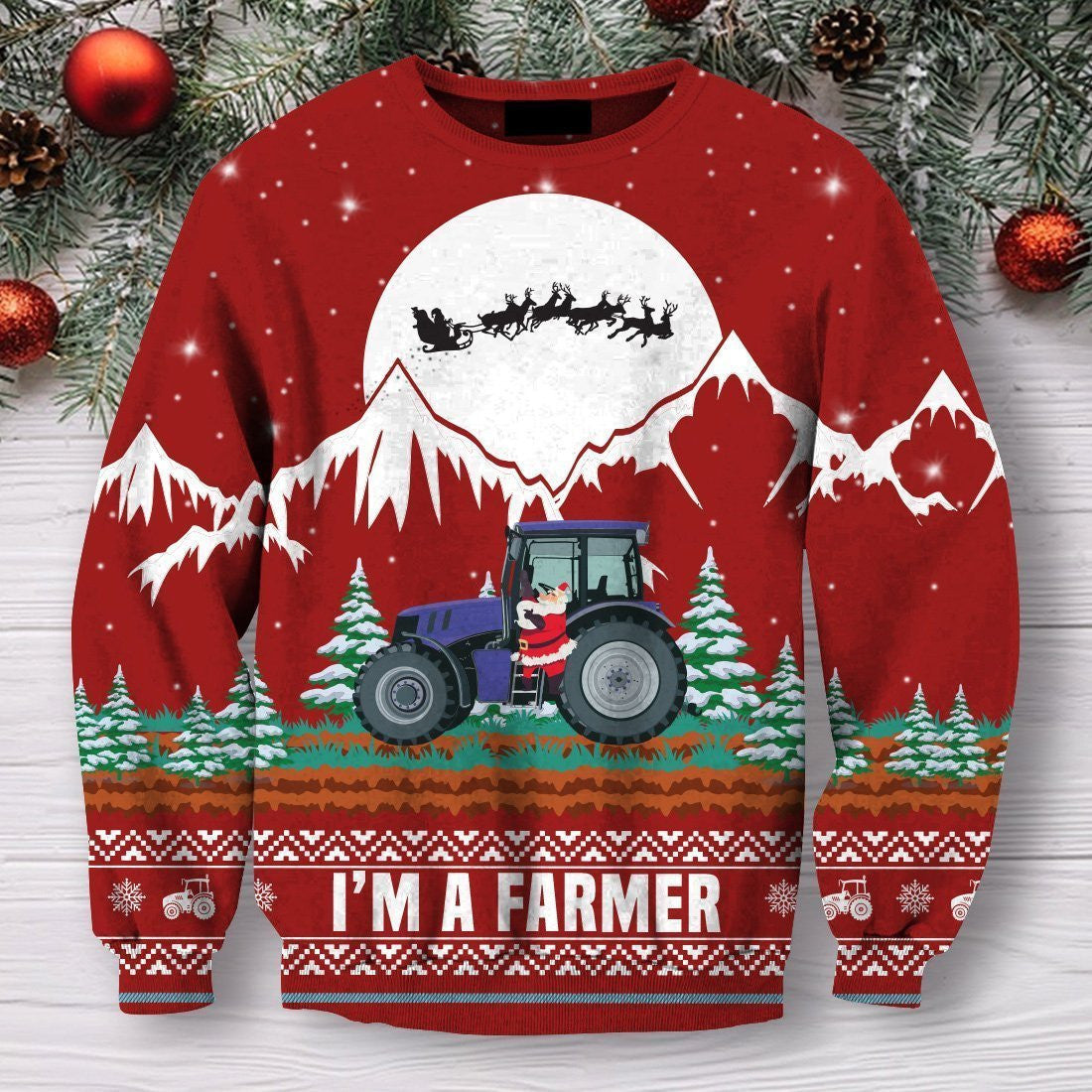 3D All Over Print Christmas Farmer Hoodie