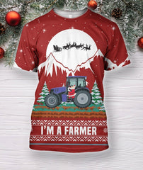 3D All Over Print Christmas Farmer Hoodie