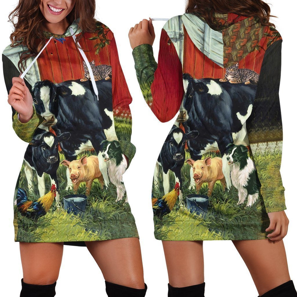 Animal in my famer Hoodie Dress - Amaze Style�?�