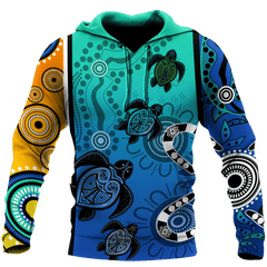 Aboriginal Indigenous Turtle Dot Painting Art 3D Hoodie Shirt For Men And Women - Amaze Style�?�-Apparel