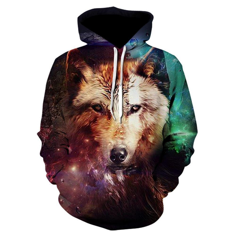 3D All Over Print Galaxy Wolf  Hoodie - Amaze Style�?�