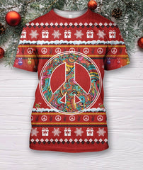 3D All Over Print Christmas Hippie Hoodie