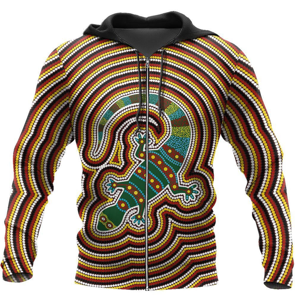 Aboriginal Lizard Dot Painting 3D Hoodie For Men And Women