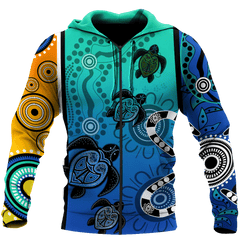 Aboriginal Indigenous Turtle Dot Painting Art 3D Hoodie hoodie For Men And Women