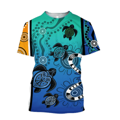 Aboriginal Indigenous Turtle Dot Painting Art 3D Hoodie hoodie For Men And Women