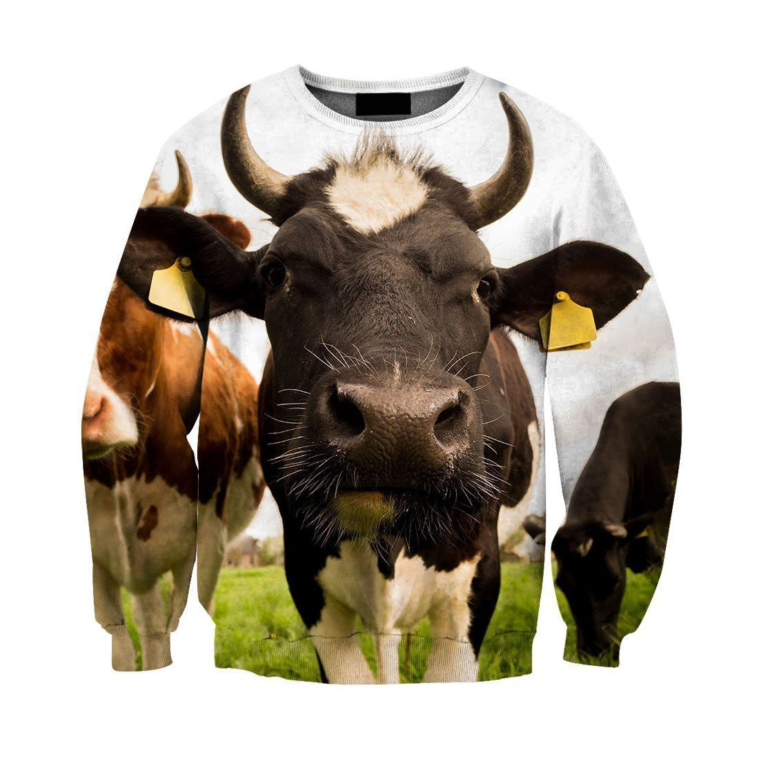 3D All Over Printed Cow And Flower Hoodie