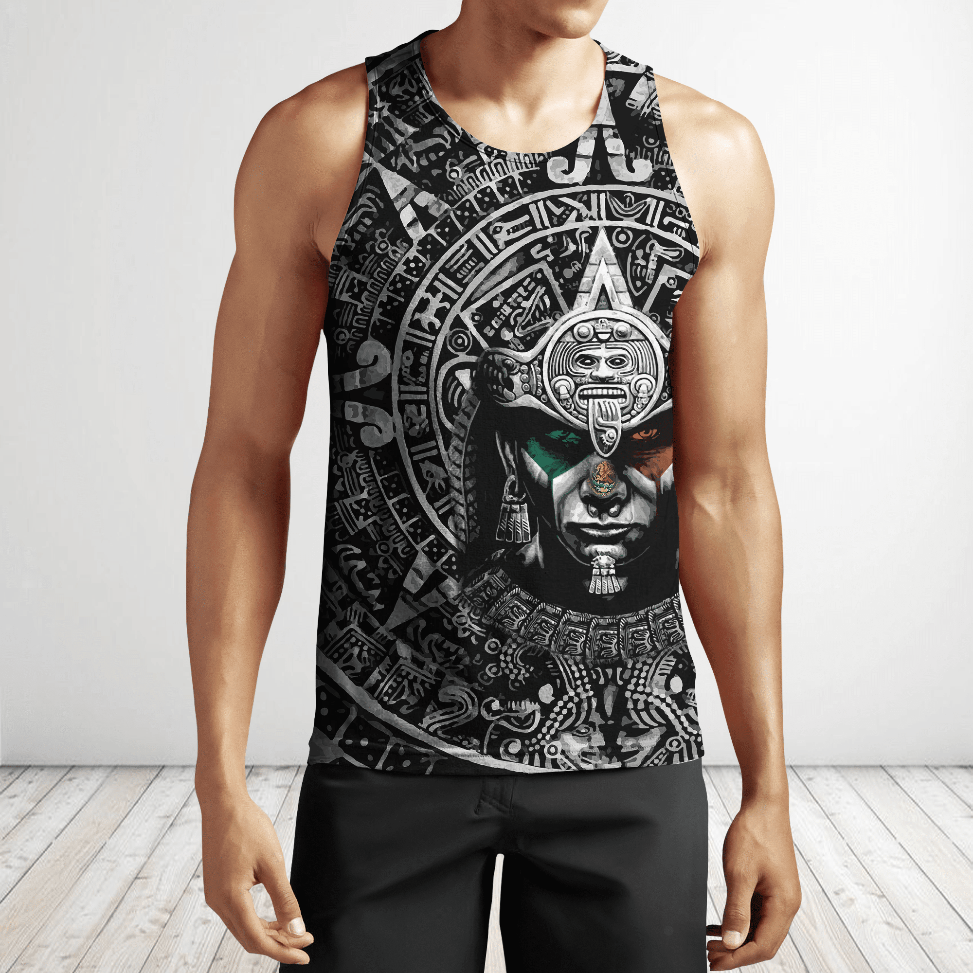 3D All Over Aztec Warrior Mexican hoodie