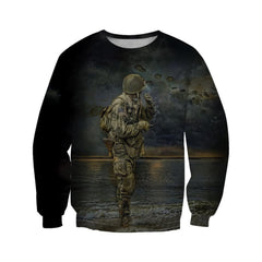 Army Paratrooper Man Standing On The Shore hoodie