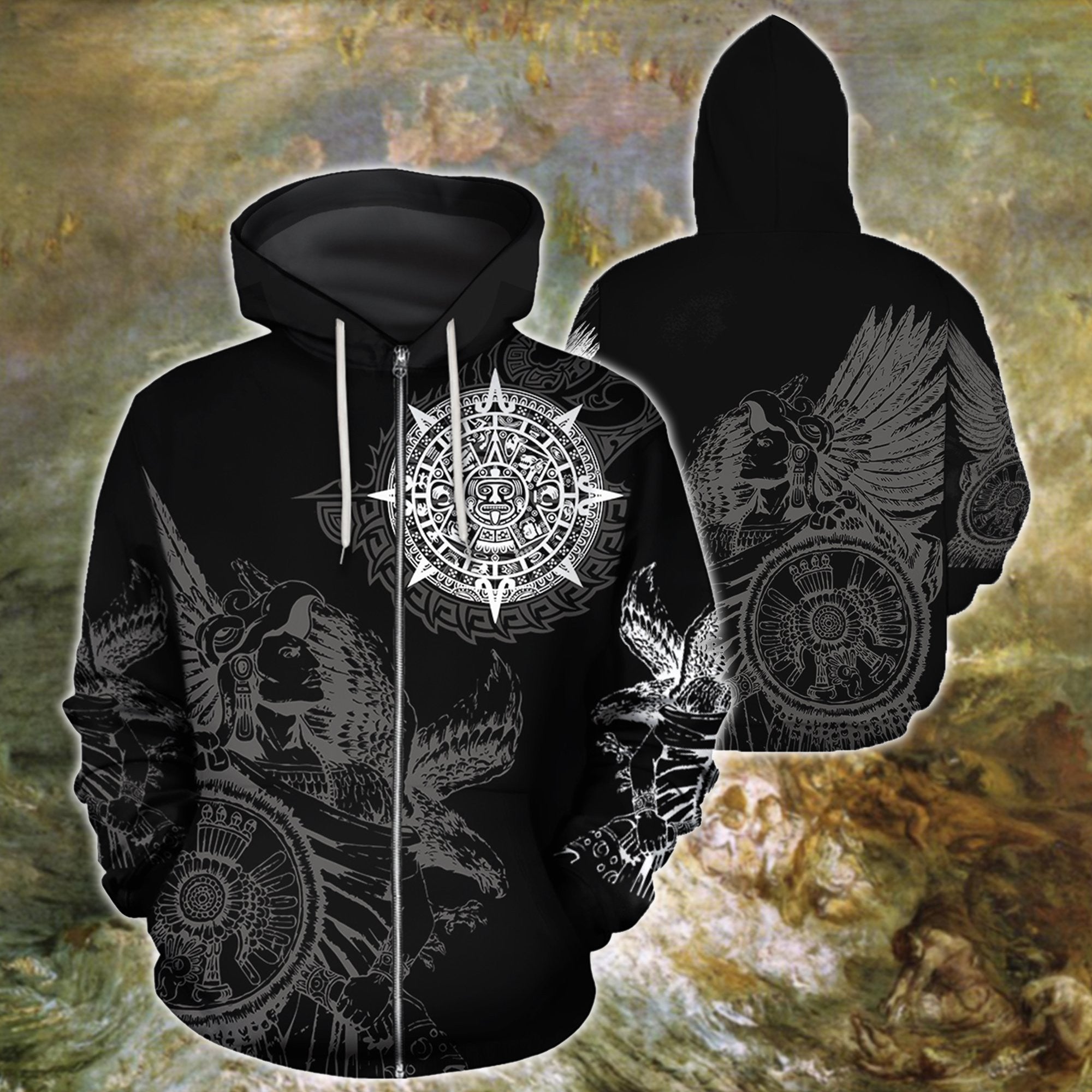 3D All Over Aztec Mexican Tattoo Hoodie - Amaze Style�?�