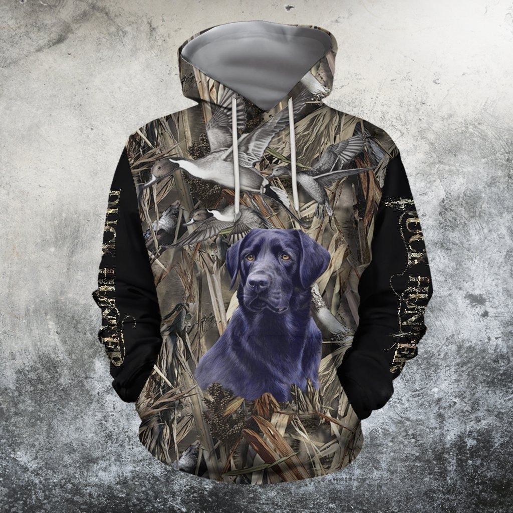 3D All Over Printed Black dog hunting Hoodie - Amaze Style�?�