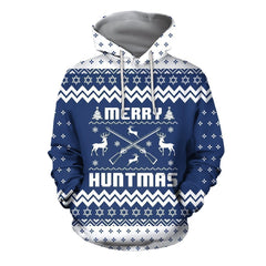 3D All Over Printed Ugly Sweater Merry Huntmas Shirt