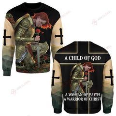 A Child Of God A Woman Of Faith A Warrior Of Christ All Over Printed Shirts